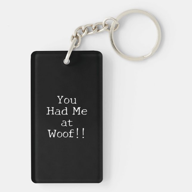 Fur Baby Dog Lover Simple Outline Design Keychain (Back)