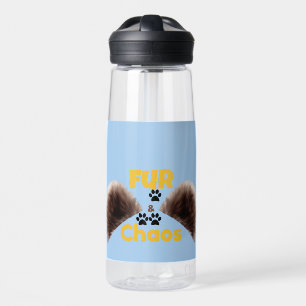 Fur & Chaos Cute Pet Lover Water Bottle