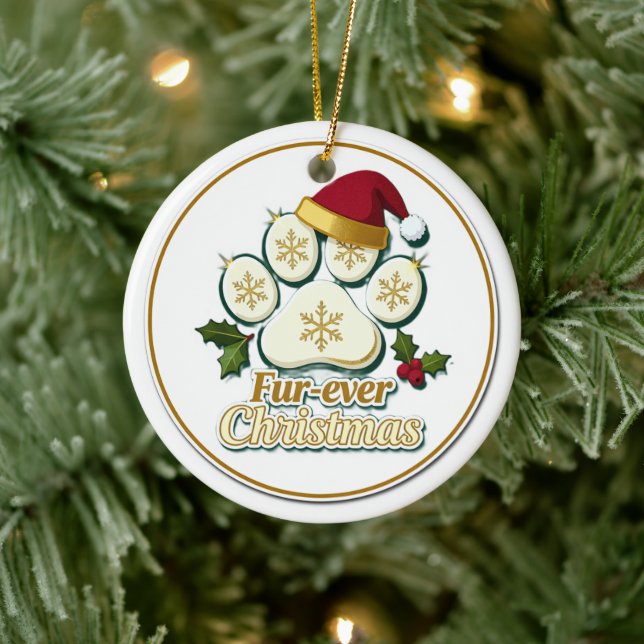 Fur-ever Christmas Paw Print Ornament (Tree)