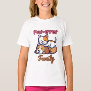 Fur‑ever Family - Adorable Cat & Dog Design T-Shirt