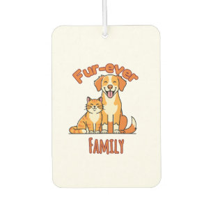 Fur‑ever Family – Cute Cat & Dog for Pet Parents Air Freshener