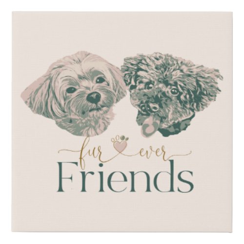 Fur_ever Friends Cute Dogs Tote Bag Faux Canvas Print