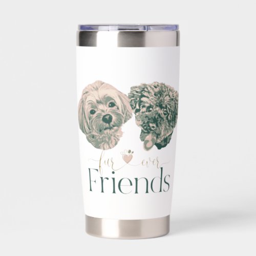 Fur_ever Friends Cute Dogs Tote Bag Insulated Tumbler