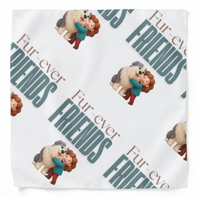 Fur‑ever Friends Pet Bandana (Front)