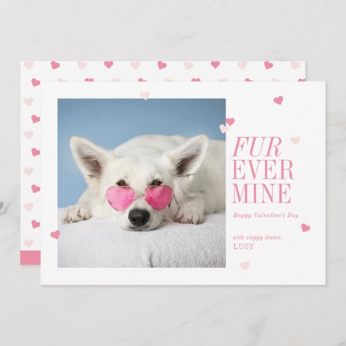 Fur Ever Mine Pet Valentines Heart Photo Card