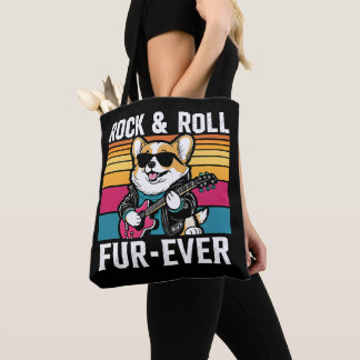 Fur-Ever Rock & Roll With A Rockin Corgi Tote Bag