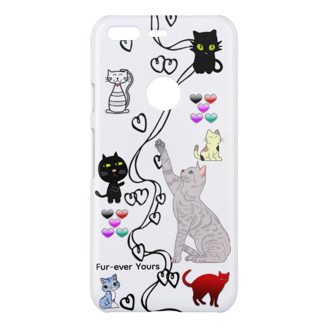 Fur-ever Yours Valentine Cat iPhone Case (Back)