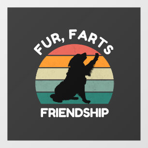 Fur, Farts, Friendship - Funny Dog Lover Retro Window Cling
