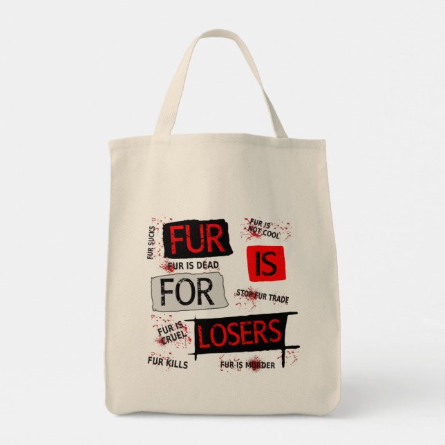 Fur is for losers tote bag (Back)