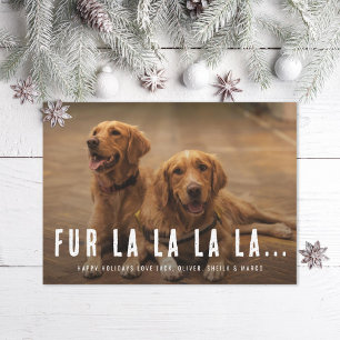 Fur La La La La Pet Dog Christmas Photo Holiday Card