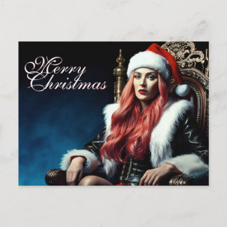 Fur & Leather Diva – Merry Christmas Holiday Postcard
