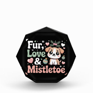 Fur Love & Mistletoe Kawaii Badge Acrylic Award