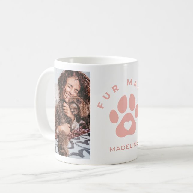 Fur Mama Dog Photo Collage Coffee Mug Cup (Front Left)