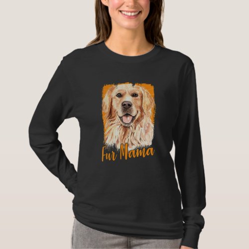 Fur Mama Golden Retriever Dog Paw Cute T_Shirt