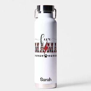 Fur Mama Plaid Personalized Water Bottle