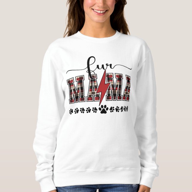 Fur Mama Plaid  Sweatshirt (Front)