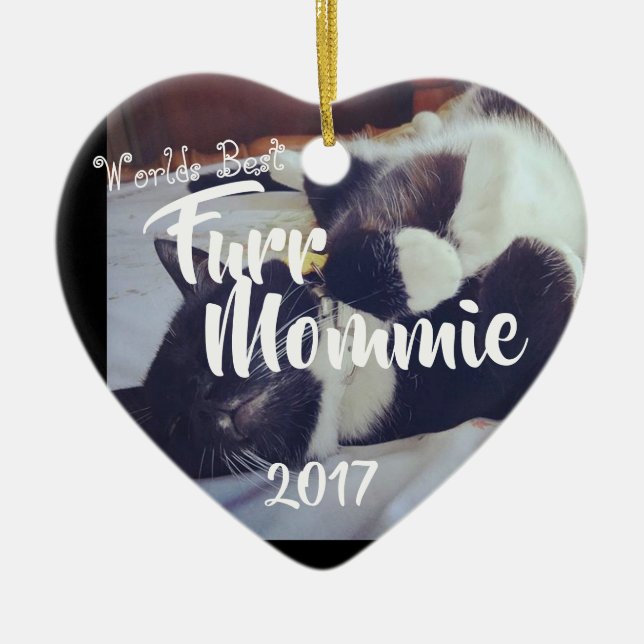 Fur Mom Ceramic Ornament (Front)