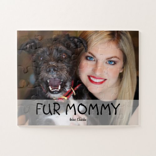 Fur Mommy custom photo Wuv You dog Jigsaw Puzzle