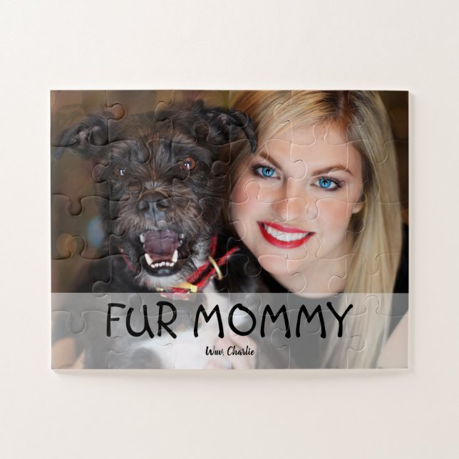 Fur Mommy custom photo Wuv You dog Jigsaw Puzzle (Horizontal)