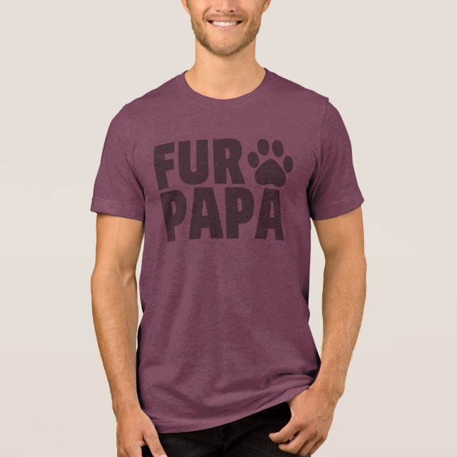 Fur Papa Gray Typography Tri-Blend Shirt (Front)