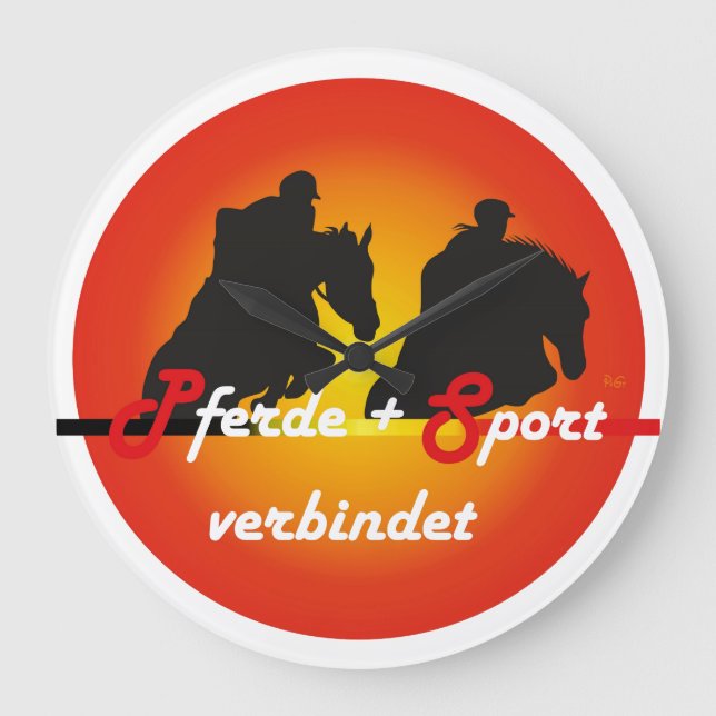 Für Pferde und Pferdesport Liebhaber  Uhr Large Clock (Front)