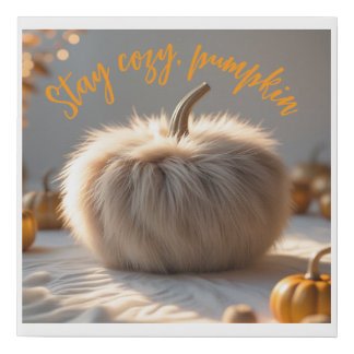 Fur Pumpkin Faux Canvas Print