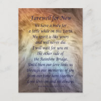 Fur Rainbow Bridge Pet Grief Sympathy Postcards