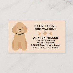 Fur Real Dog Walking Pet Exercise Fitness Humorous Business Card