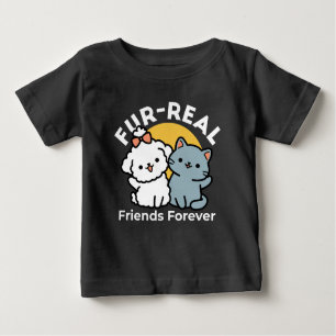 Fur-Real Friends Forever Cute Cat & Dog Duo Baby T-Shirt