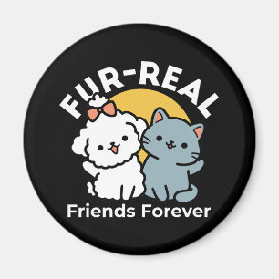 Fur-Real Friends Forever Cute Cat & Dog Duo Magnet