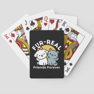 Fur-Real Friends Forever Cute Cat & Dog Duo Poker Cards