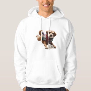"Fur Real, It's Cold! Funny Dog in Scarf Winter Qu Hoodie