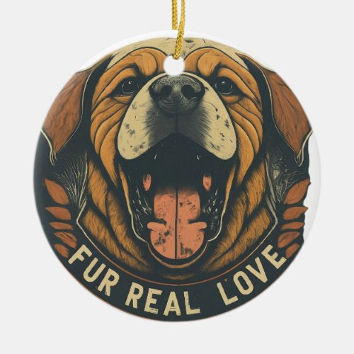 Fur Real Love Ceramic Ornament