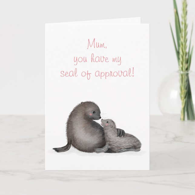 Fur seals 'seal of approval' Mother's Day card (Front)