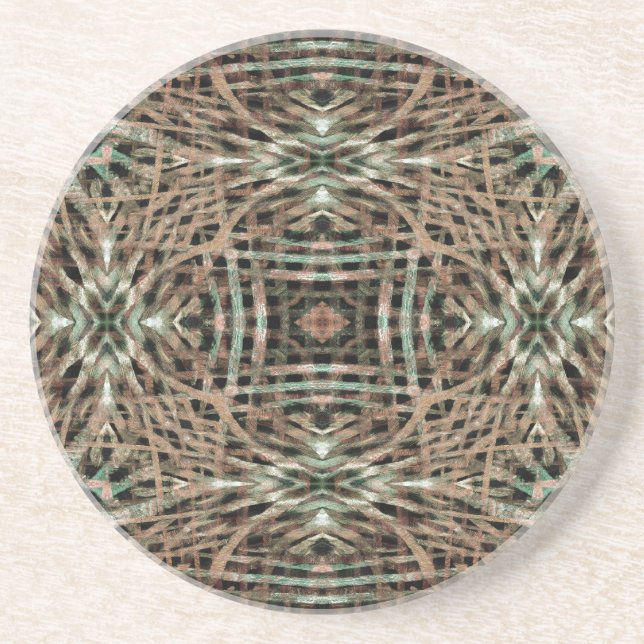 Fur Texture Abstract Pattern Sandstone Coaster (Front)