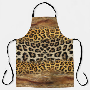 Fur texture: fox and leopard. apron