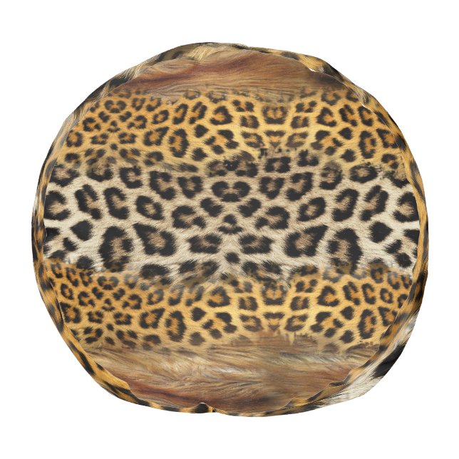 Fur texture: fox and leopard. pouf (Bottom)