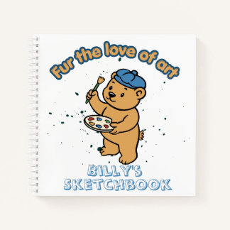 Fur The Love Of Art Cute Bear Kids Sketchbook Notebook