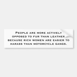 Fur Vs. Leather Bumper Sticker