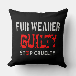 Fur wearer guilty throw pillow