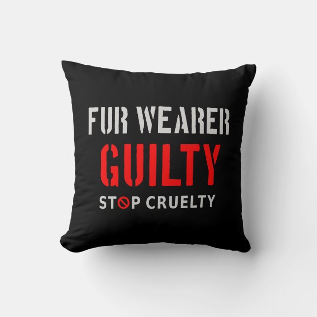 Fur wearer guilty throw pillow (Front)