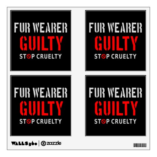 Fur wearer guilty wall decal