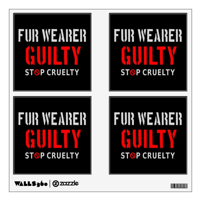 Fur wearer guilty wall decal (Front)