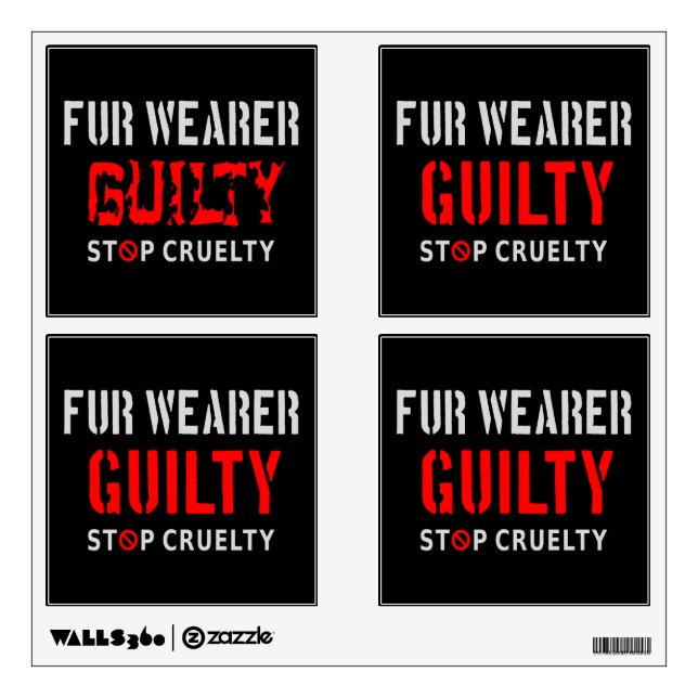 Fur wearer guilty wall decal (Front)