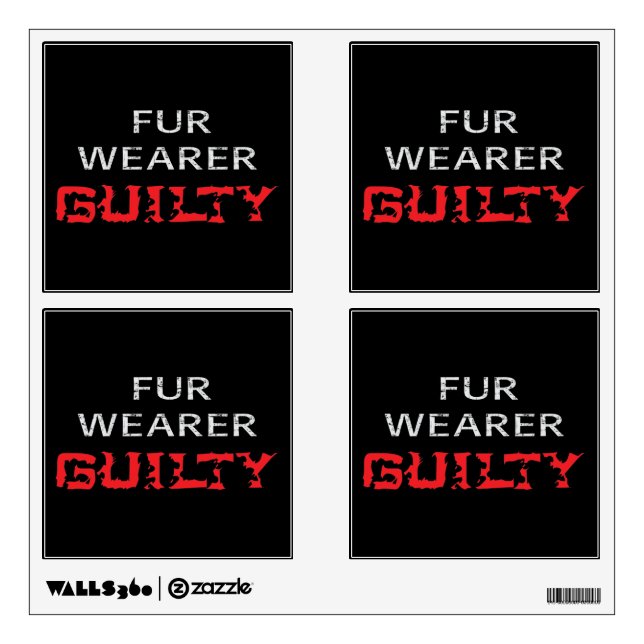Fur wearer guilty wall decal (Front)