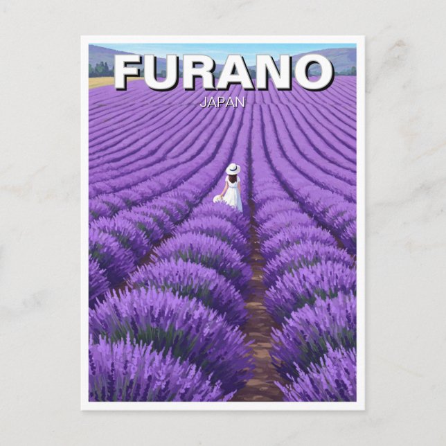 Furano Japan Lavender Fields Travel Postcard (Front)