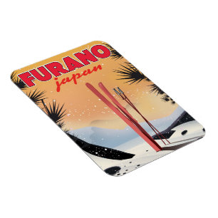 Furano Japanese travel poster. Magnet