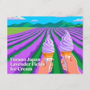 Furano Lavender Fields Ice Cream Japan Postcard