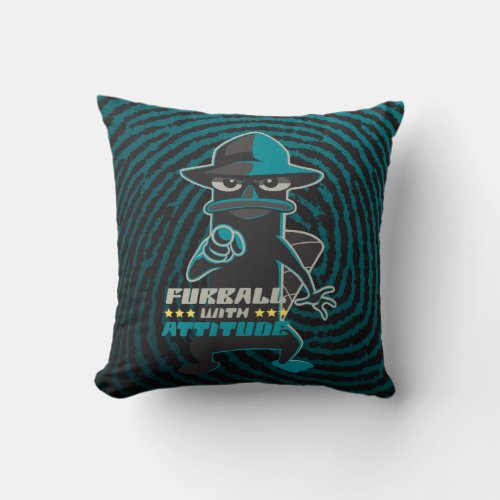 Furball With Attitude Throw Pillow