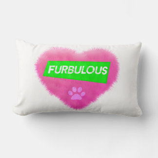 Furbulous Pink Furry Heart Pillow